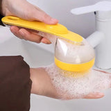 1pc Pet Bath Brush Soft Silicone Long Handle