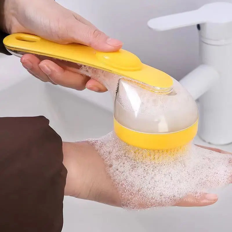 1pc Pet Bath Brush Soft Silicone Long Handle