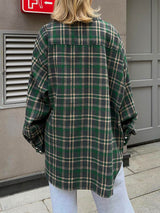 Pocketed Plaid Button Up Shacket