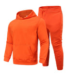 Sports Suit Solid Color Fleece Sweater Hoodie Suit