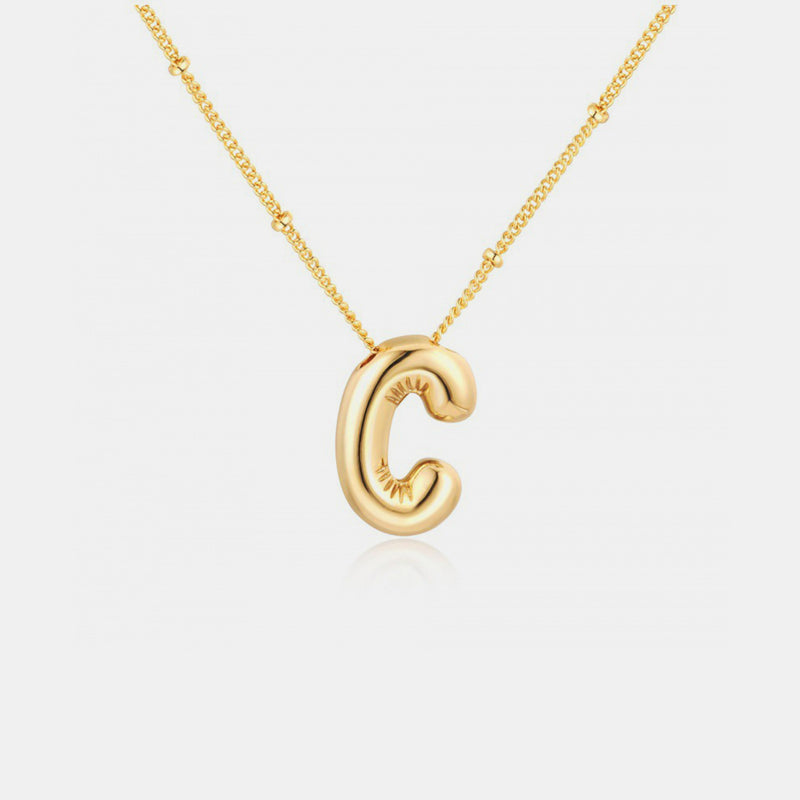 Gold-Plated Bubble Initial Necklace