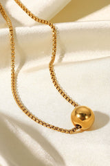 18K Gold-Plated Round Shape Pendant Necklace