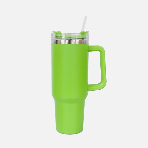 Stainless Steel Tumbler with Handle and Straw