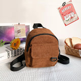 Small Corduroy Backpack Fashion Primary And Secondary Campus Bag Girls Schoolbags