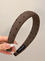 Polka Dot Polyester Wide Headband