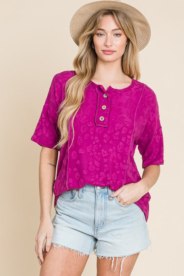 BOMBOM At The Fair Animal Textured Top