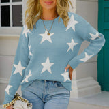 Star Pattern Round Neck Sweater