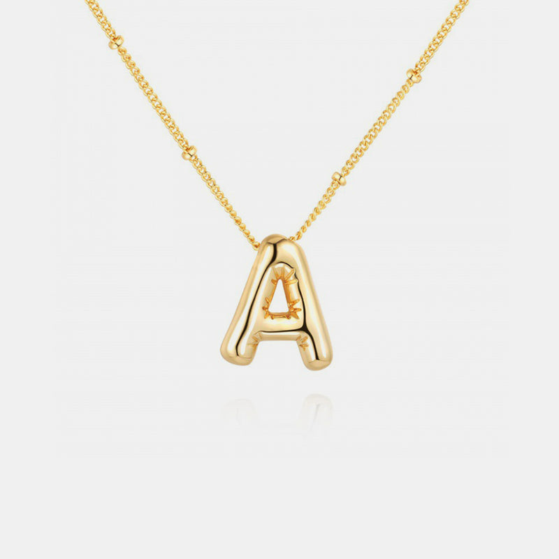 Gold-Plated Bubble Initial Necklace