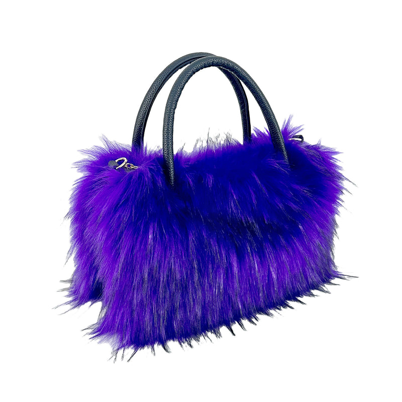 European And American Square Plush Bag Artificial Fur Raccoon Fur Portable Large Capacity Totes