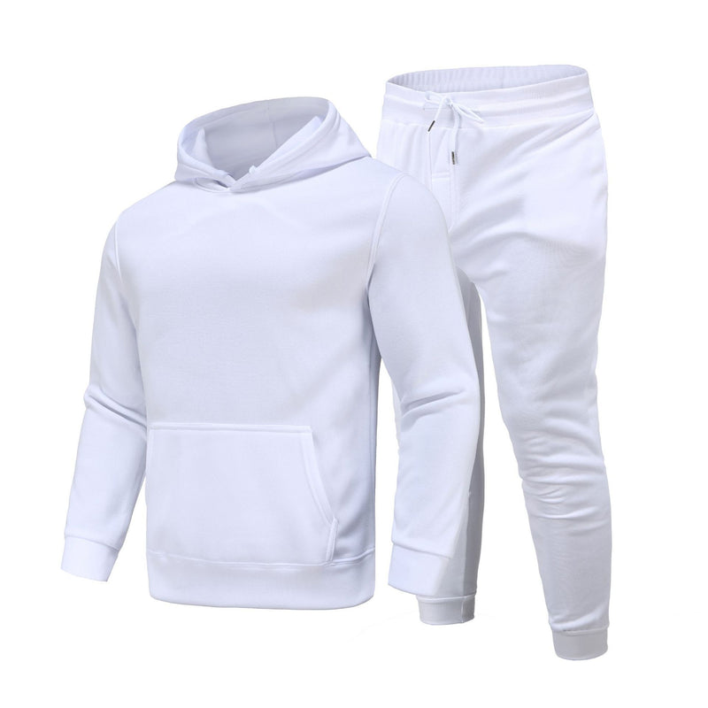 Sports Suit Solid Color Fleece Sweater Hoodie Suit