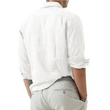 Cotton And Linen Solid Color Youth Casual Cotton And Linen Lightweight Breathable Men's Shirt