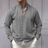 Men's Ethnic Style Linen Casual Loose Style Shirt