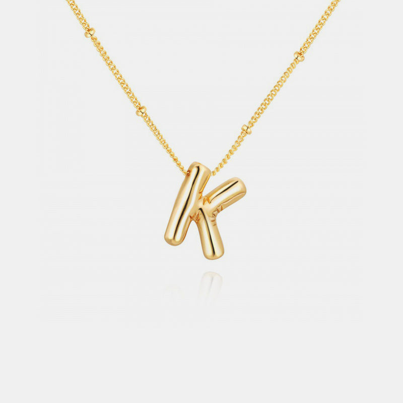 Gold-Plated Bubble Initial Necklace