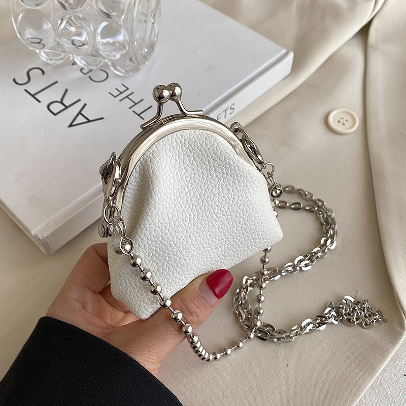 Fashion Mini Clip Mouth Metal Chain Women's Bag