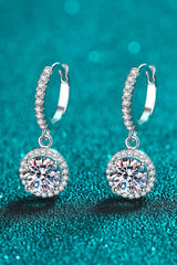 Moissanite Round-Shaped Drop Earrings