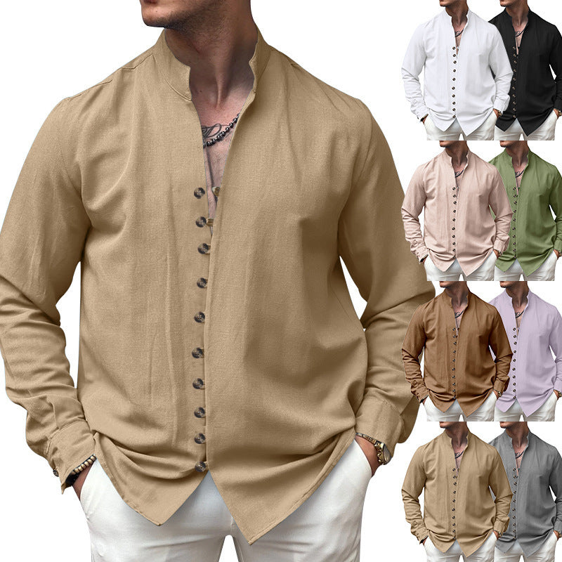 Men's Ethnic Style Linen Casual Loose Style Shirt