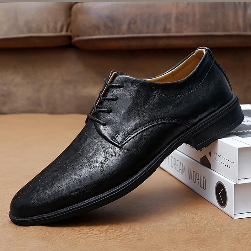 Men's Korean-style Trendy British-style Pointed Leather Shoes