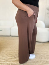 Full Size Smocked Wide Waistband Wide Leg Pants