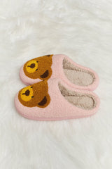 Melody Teddy Bear Print Plush Slide Slippers