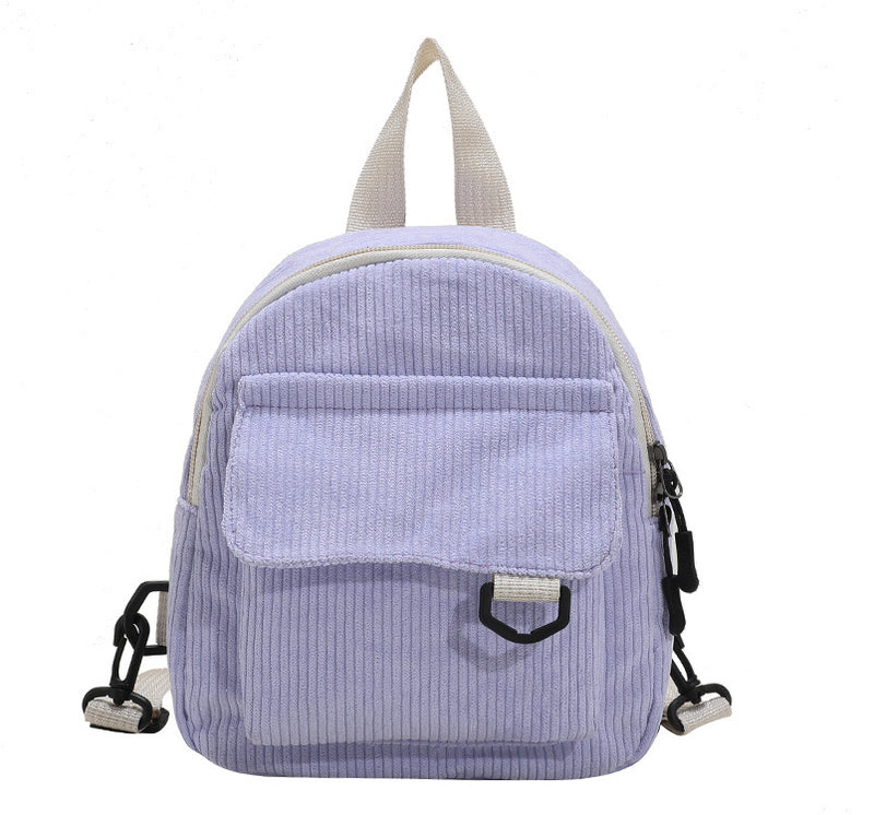 Small Corduroy Backpack Fashion Primary And Secondary Campus Bag Girls Schoolbags